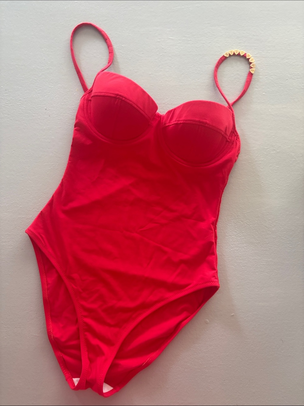 Vintage Moschino Mare charm strap red swimsuit one piece/bodysuit y2k resort ❤️